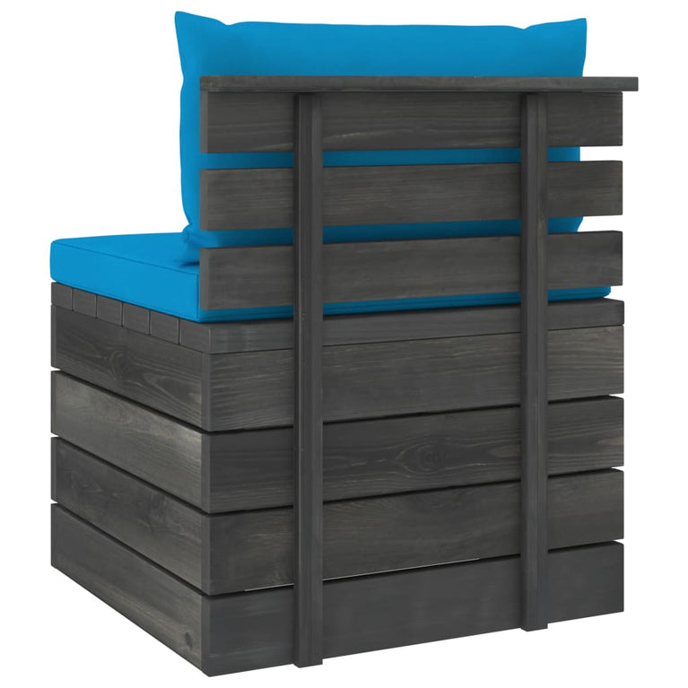 2-delige Loungeset met kussens pallet massief grenenhout MeubelReus