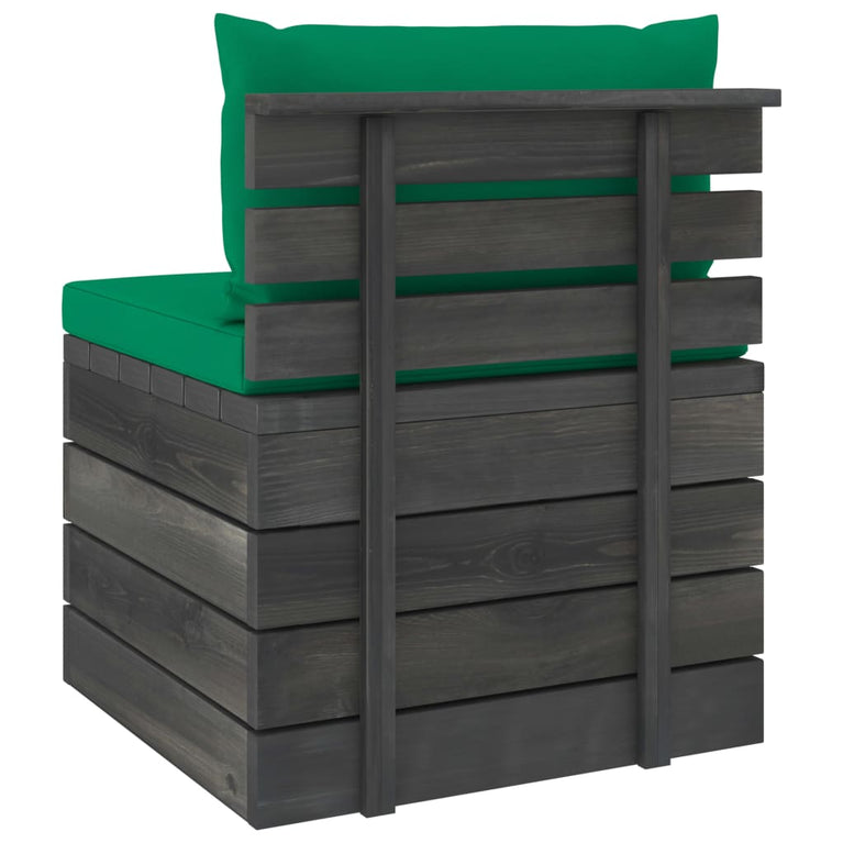 2-delige Loungeset met kussens pallet massief grenenhout MeubelReus