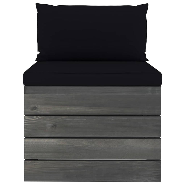 2-delige Loungeset met kussens pallet massief grenenhout MeubelReus