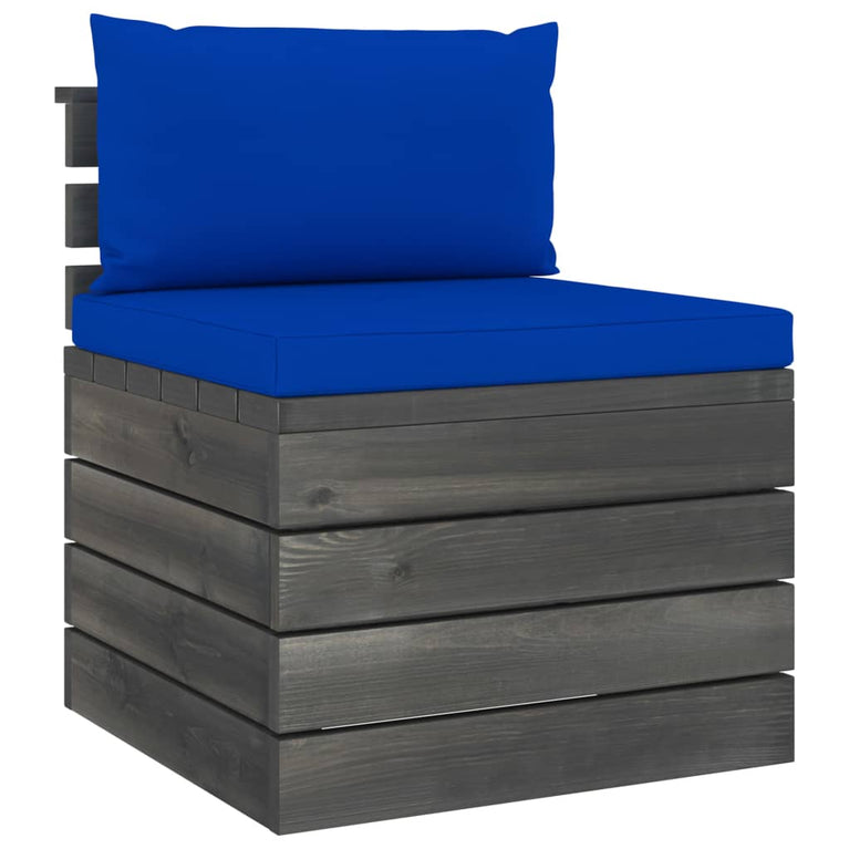 2-delige Loungeset met kussens pallet massief grenenhout MeubelReus