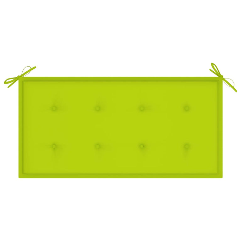 Tuinbank met heldergroen kussen 112 cm massief teakhout MeubelReus