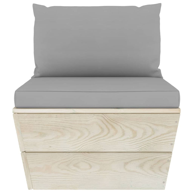 6-delige Loungeset met kussens pallet vurenhout MeubelReus