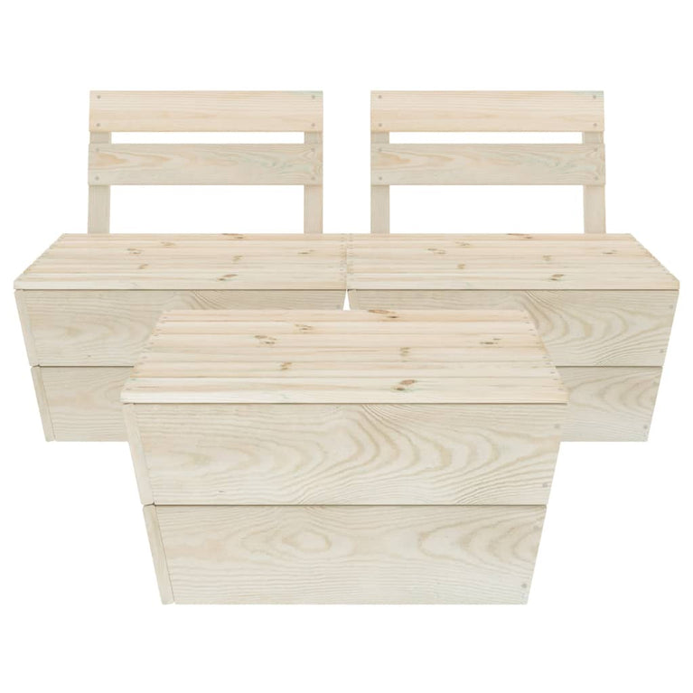 3-delige Loungeset pallet geïmpregneerd vurenhout MeubelReus