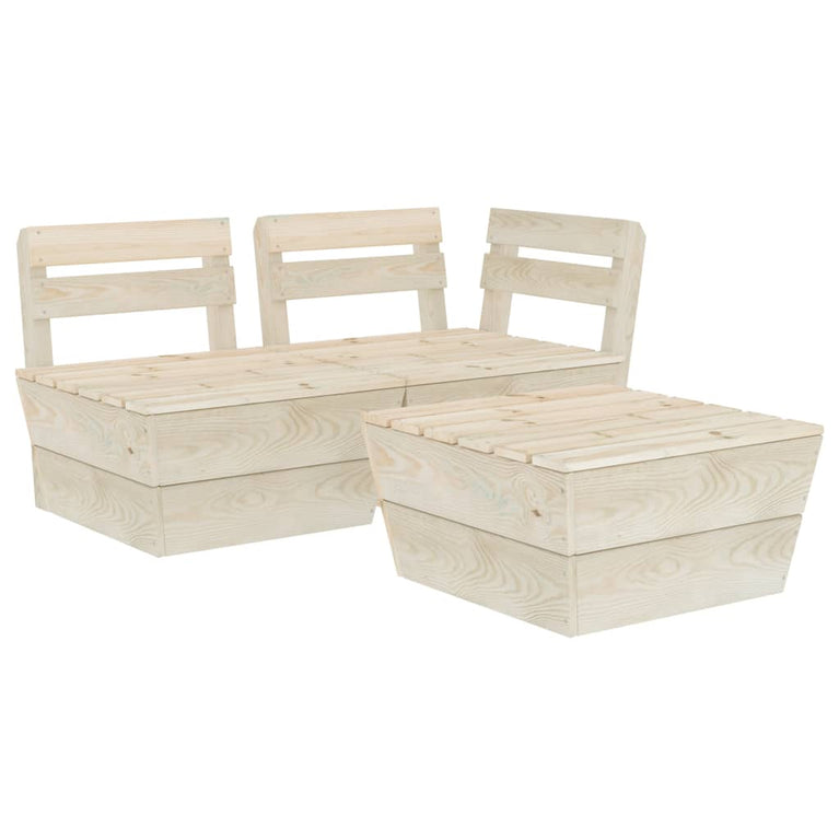 3-delige Loungeset pallet geïmpregneerd vurenhout MeubelReus