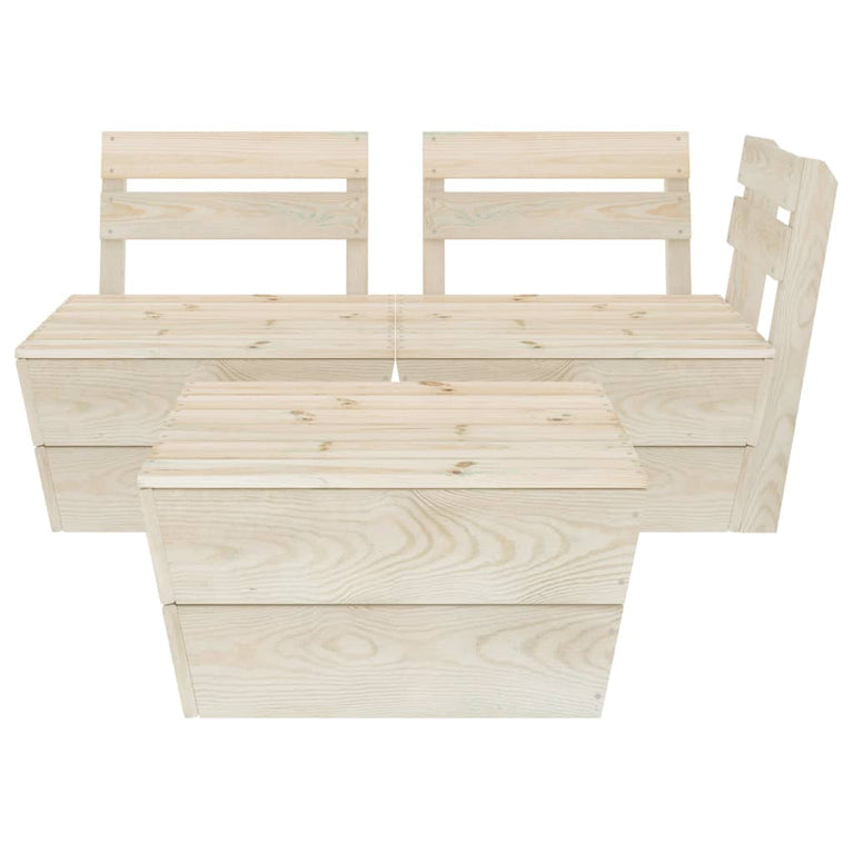 3-delige Loungeset pallet geïmpregneerd vurenhout MeubelReus