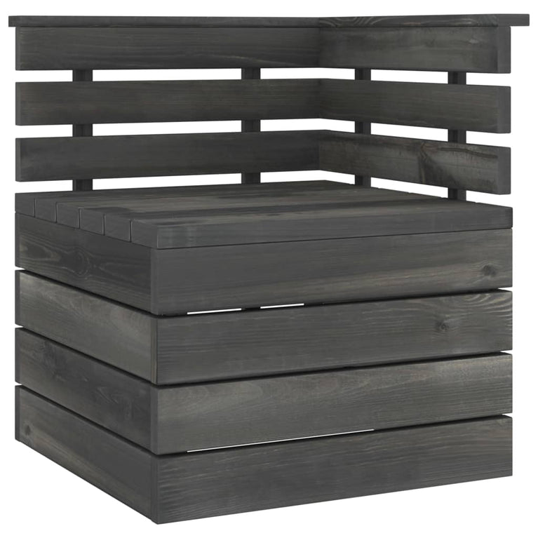 3-delige Loungeset pallet massief grenenhout donkergrijs MeubelReus