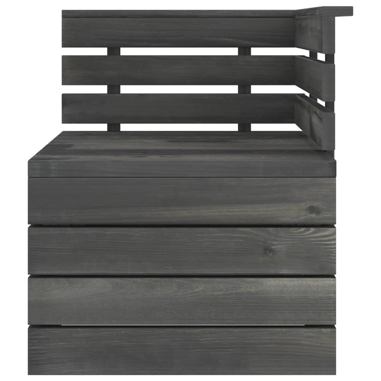 3-delige Loungeset pallet massief grenenhout donkergrijs MeubelReus