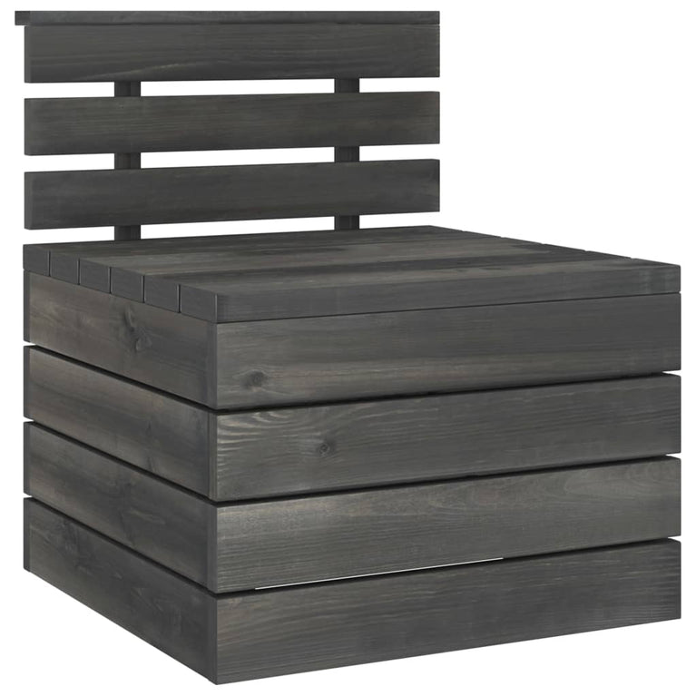 3-delige Loungeset pallet massief grenenhout donkergrijs MeubelReus