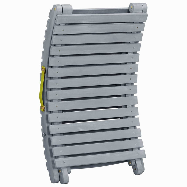 Ligbed met kussen massief acaciahout grijs MeubelReus