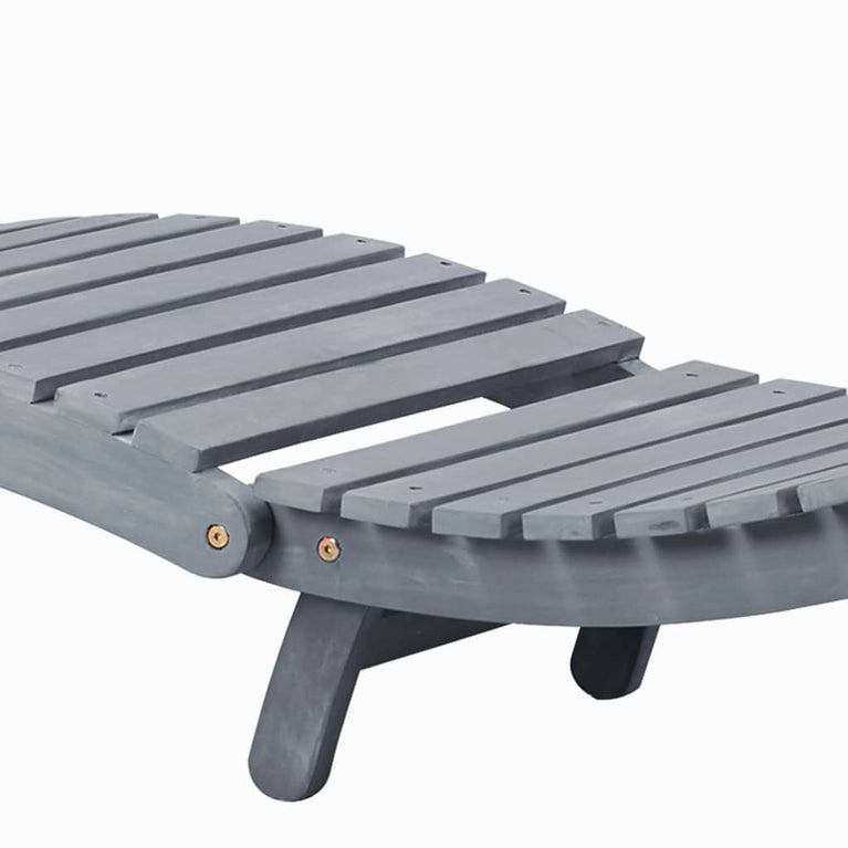 Ligbed met kussen massief acaciahout grijs MeubelReus