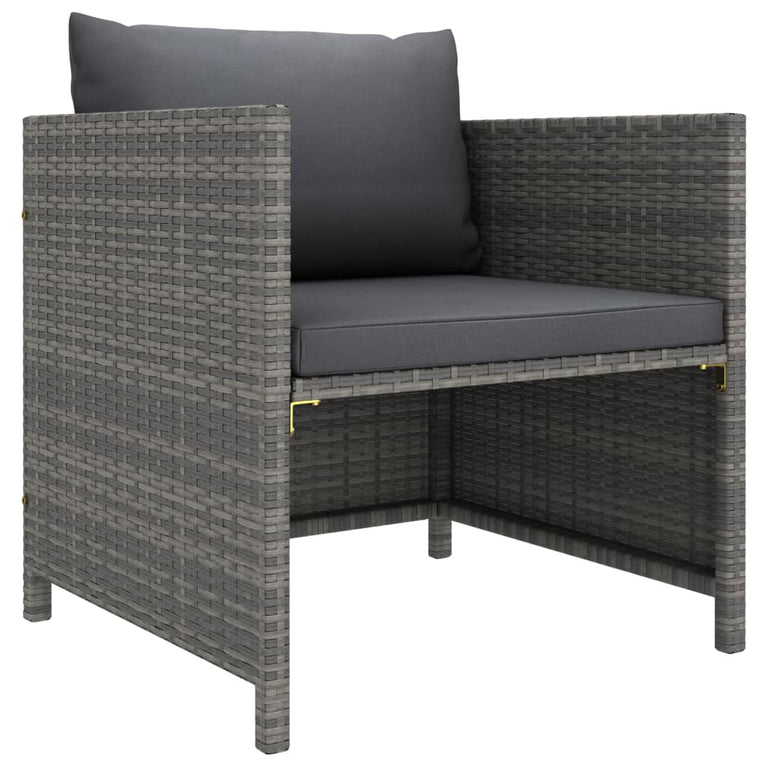 8-delige Loungeset met kussens poly rattan grijs MeubelReus