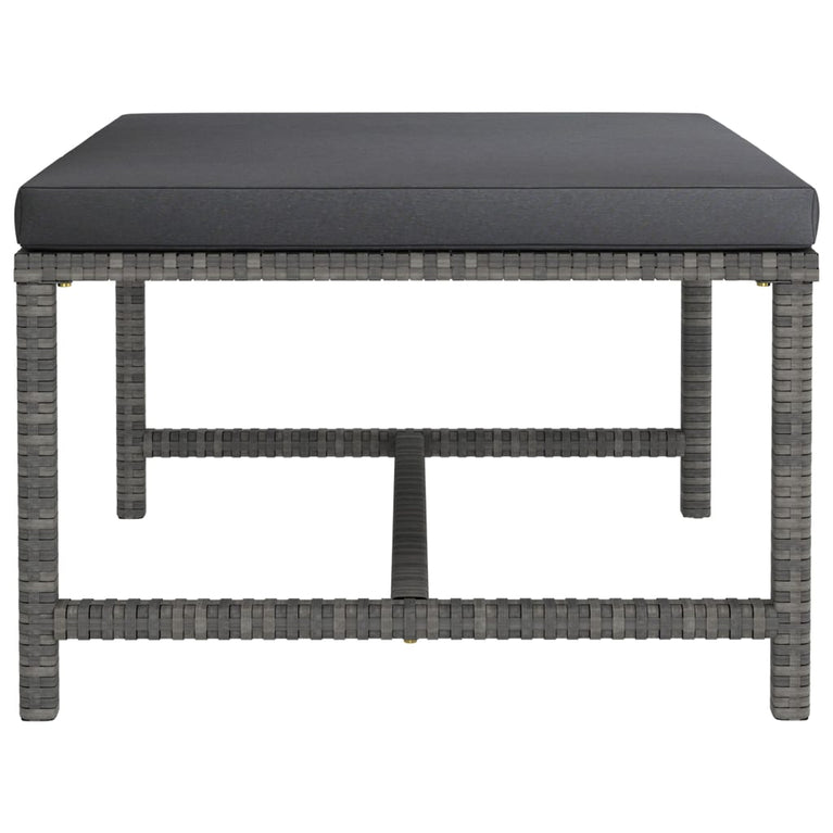 8-delige Loungeset met kussens poly rattan grijs MeubelReus