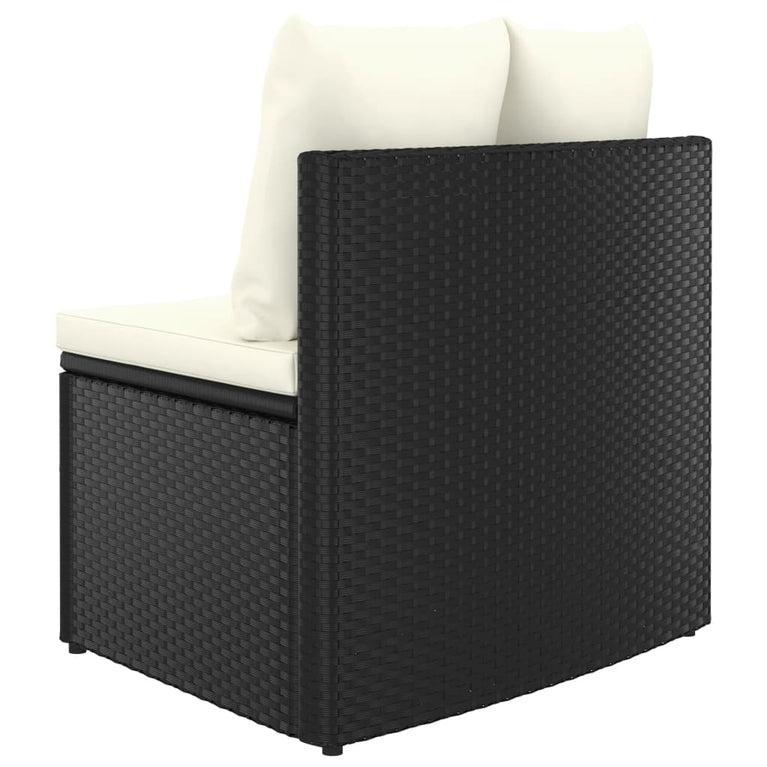 9-delige Loungeset met kussens poly rattan zwart MeubelReus