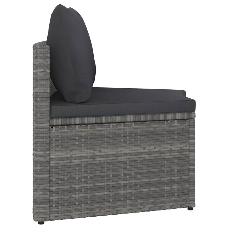 8-delige Loungeset met kussens poly rattan grijs MeubelReus