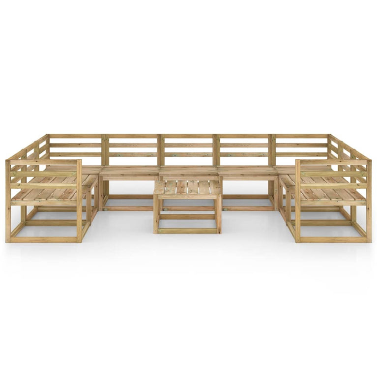 10-delige Loungeset groen geïmpregneerd grenenhout MeubelReus