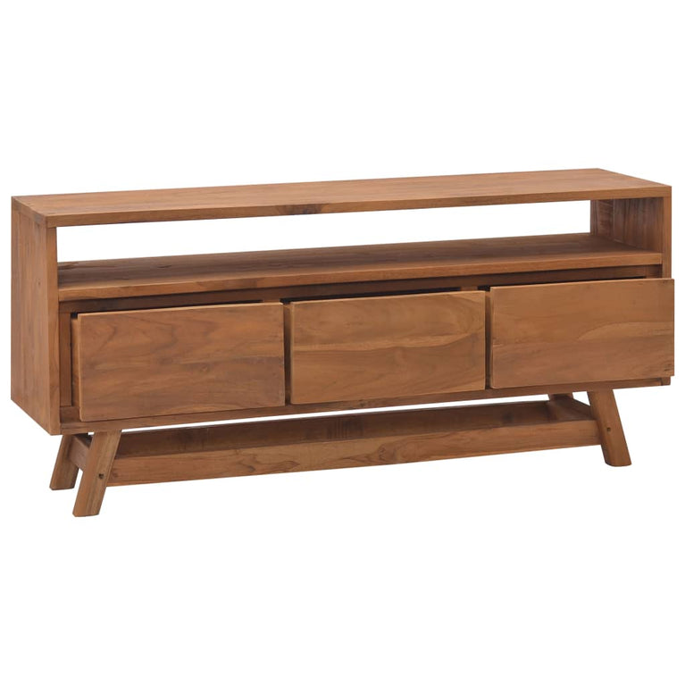 Tv-meubel 110x30x50 cm massief teakhout MeubelReus