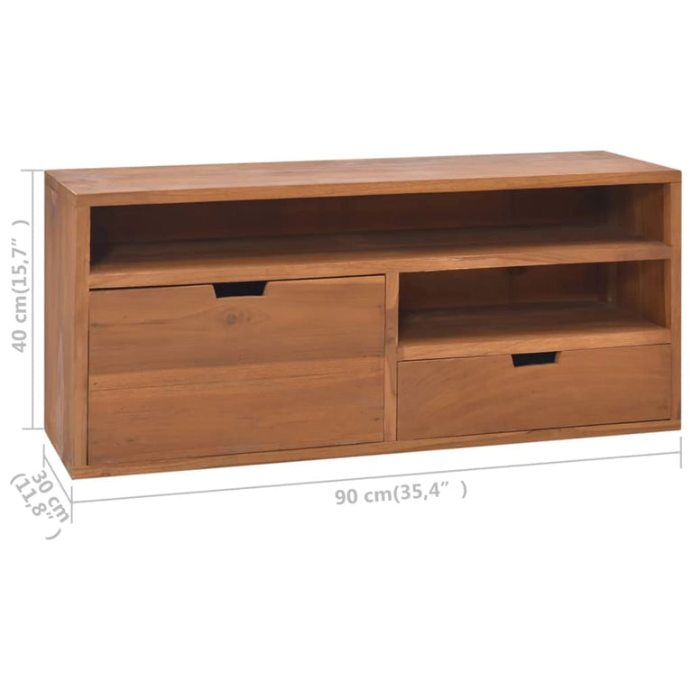 Tv-meubel 90x30x40 cm massief teakhout MeubelReus