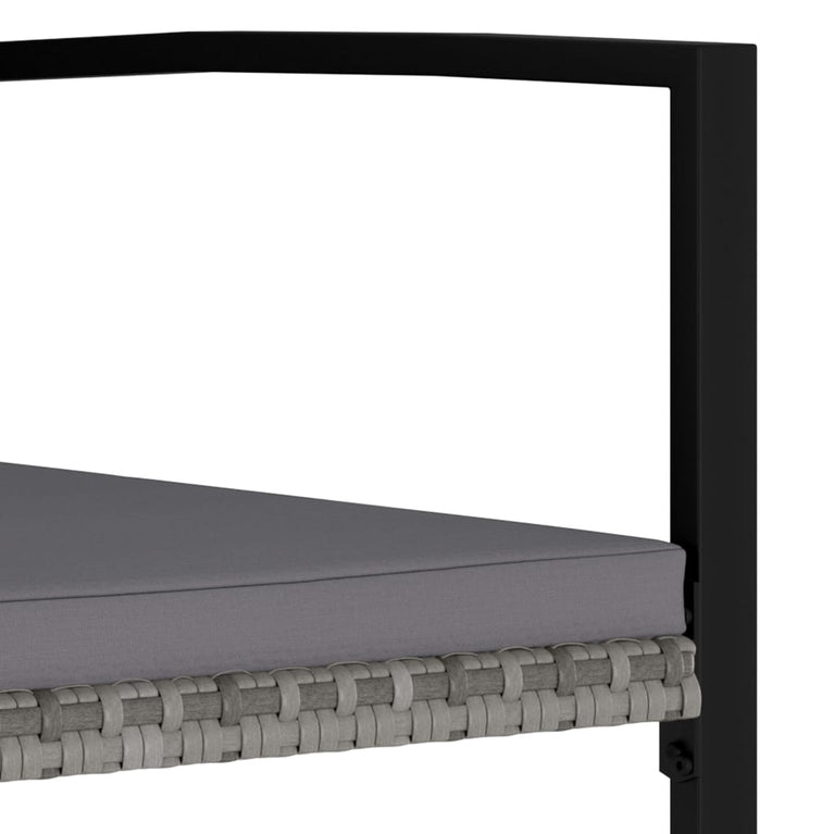 9-delige Tuinset poly rattan grijs MeubelReus