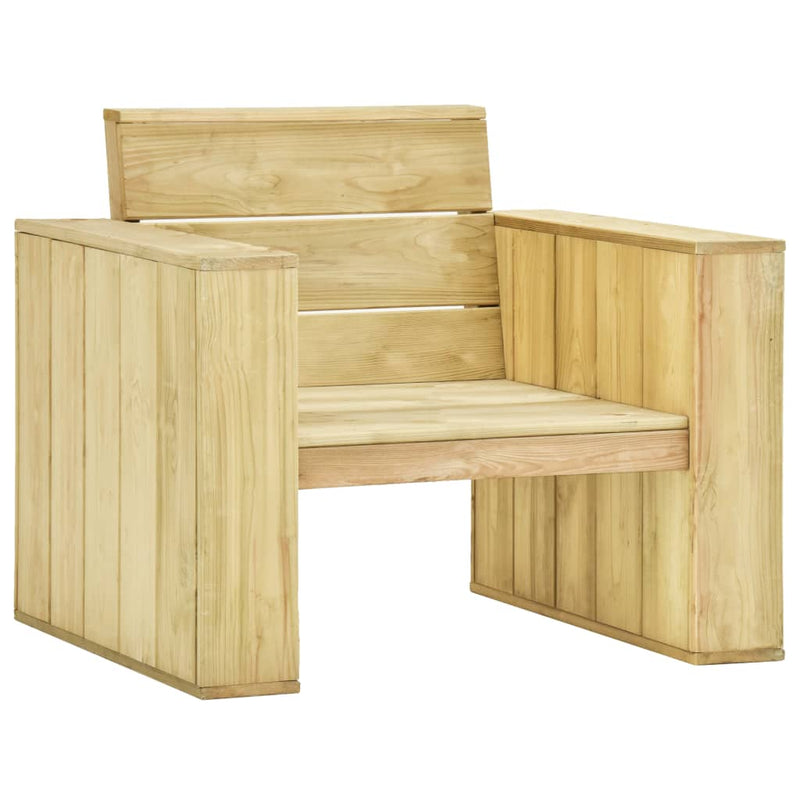 Tuinstoelen 2 st met grijze kussens geïmpregneerd grenenhout