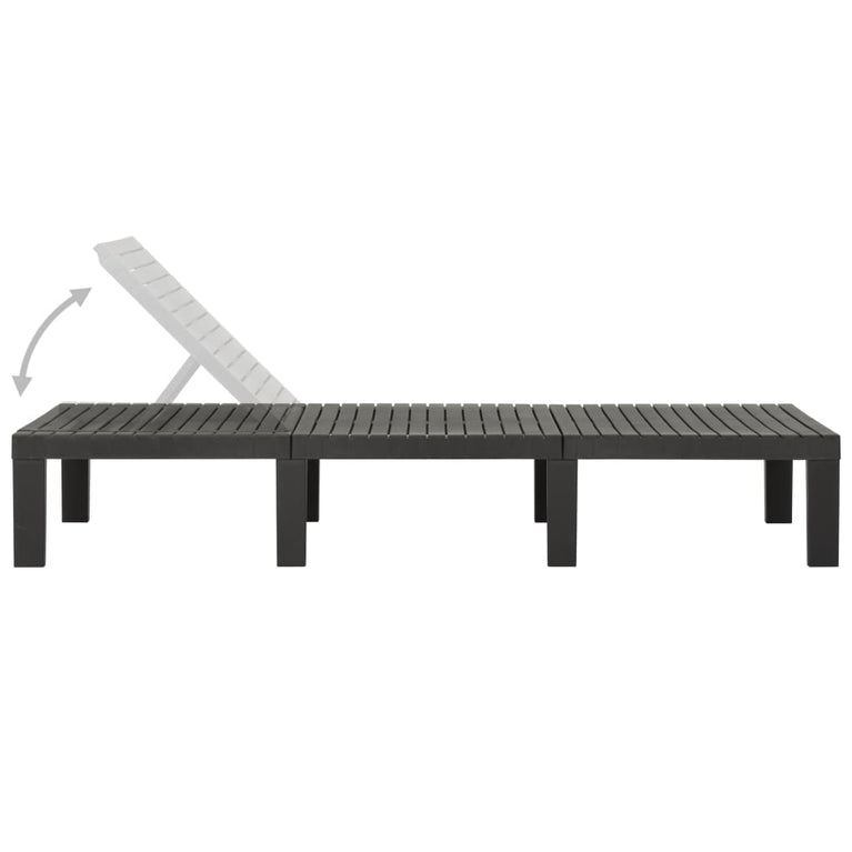 Ligbed kunststof antracietkleurig MeubelReus