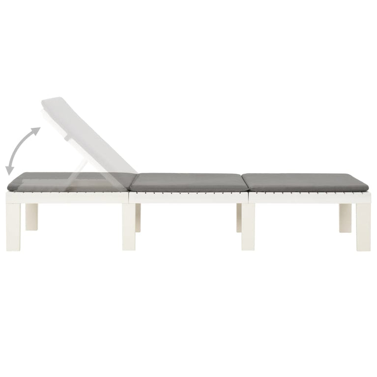 Ligbed met kussen kunststof wit MeubelReus