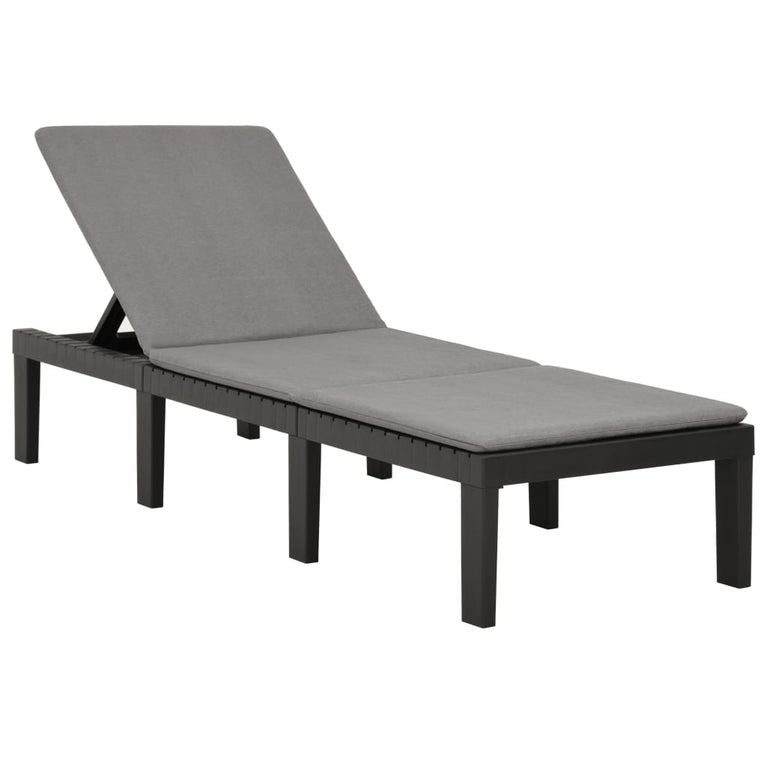 Ligbed met kussen kunststof antracietkleurig MeubelReus