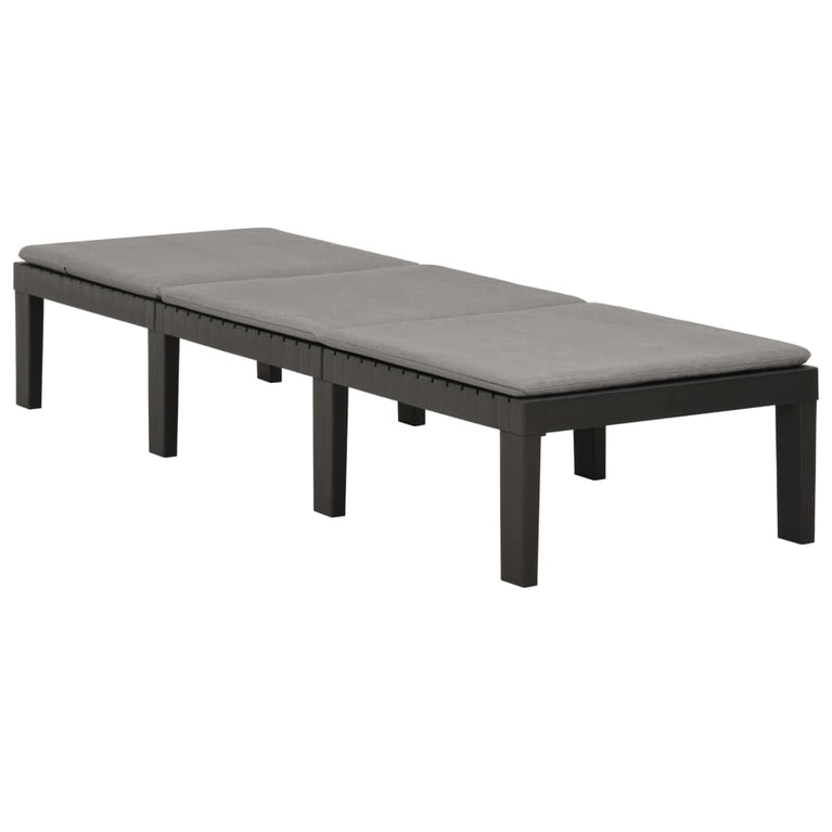 Ligbed met kussen kunststof antracietkleurig MeubelReus