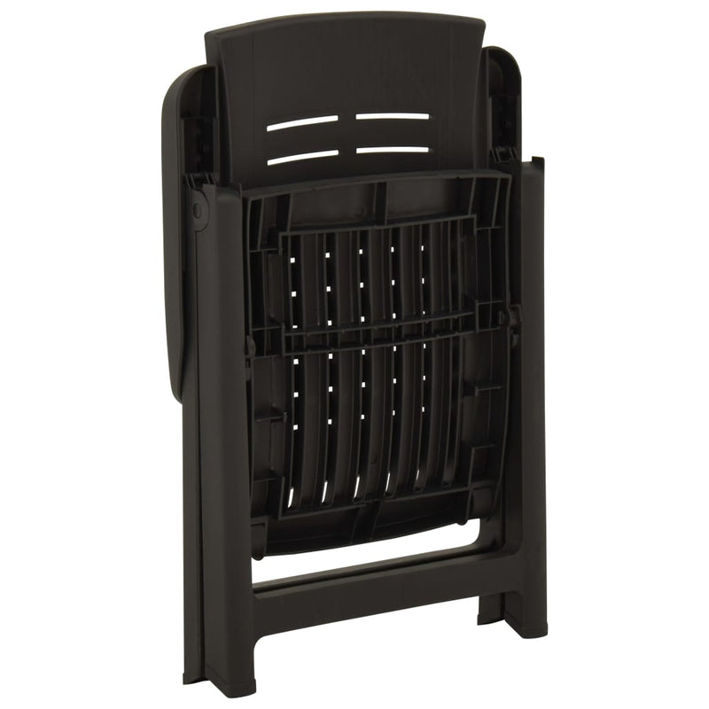 Tuinstoelen 2 st verstelbaar kunststof antracietkleurig MeubelReus