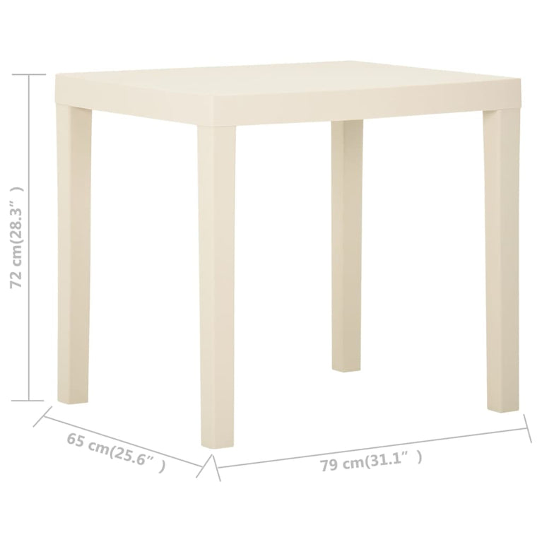 Tuintafel 79x65x72 cm kunststof wit MeubelReus