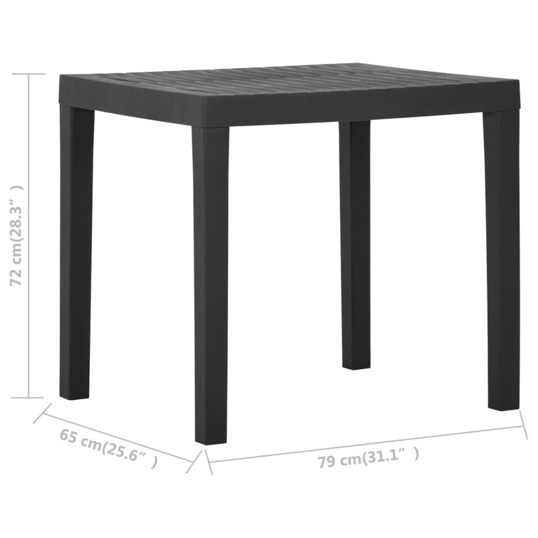 Tuintafel 79x65x72 cm kunststof grijs MeubelReus