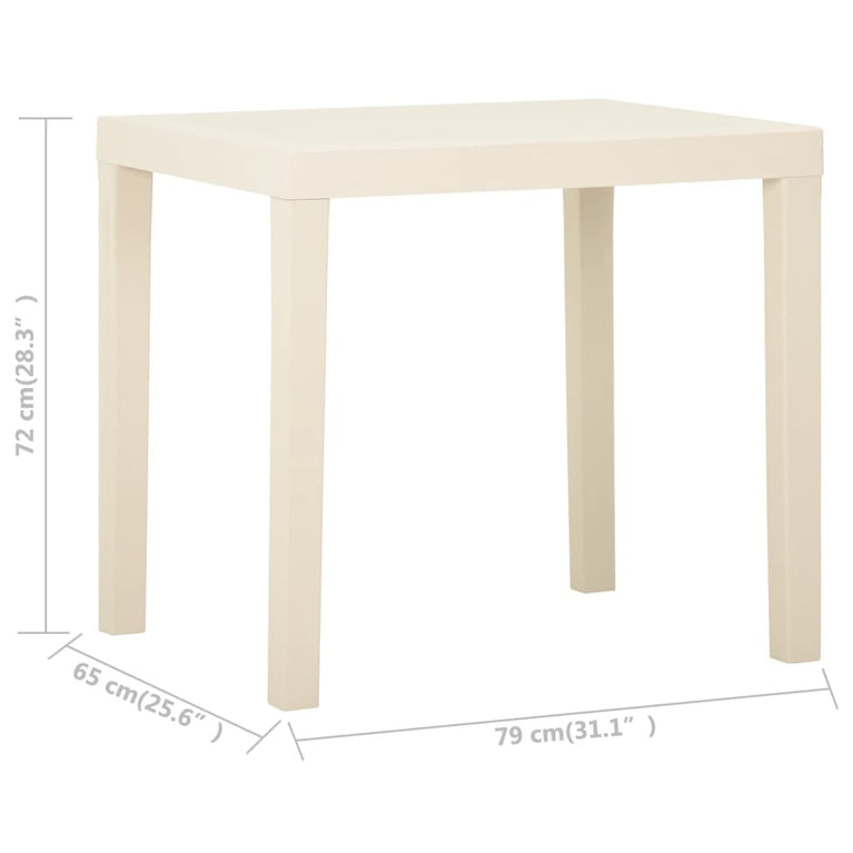 Tuintafel 79x65x72 cm kunststof wit MeubelReus