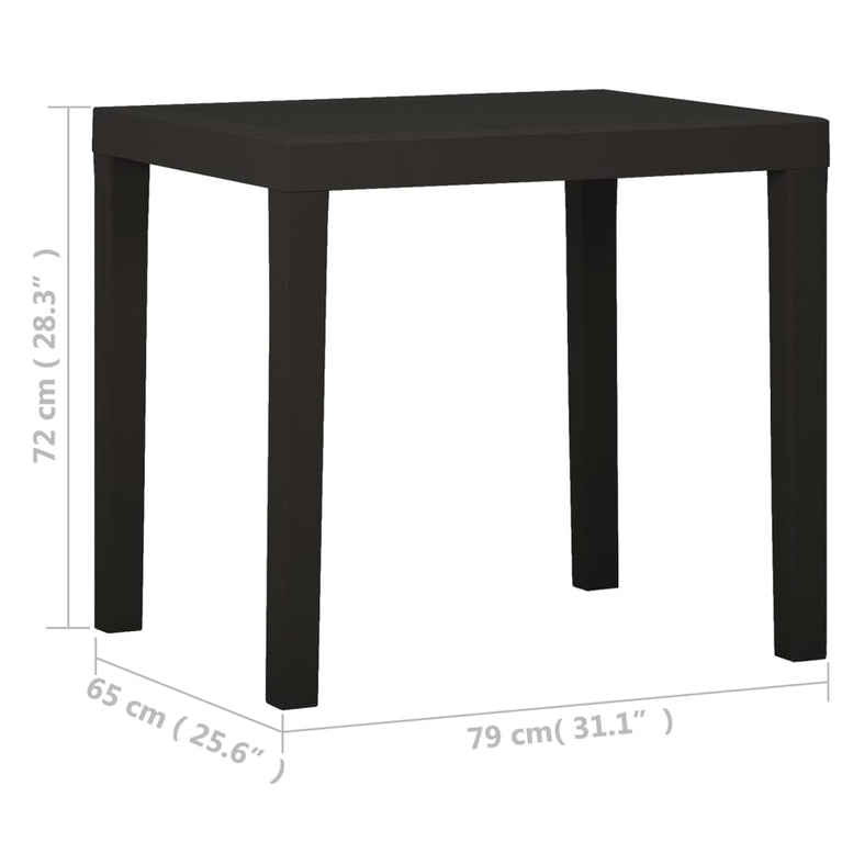 Tuintafel 79x65x72 cm kunststof antracietkleurig MeubelReus