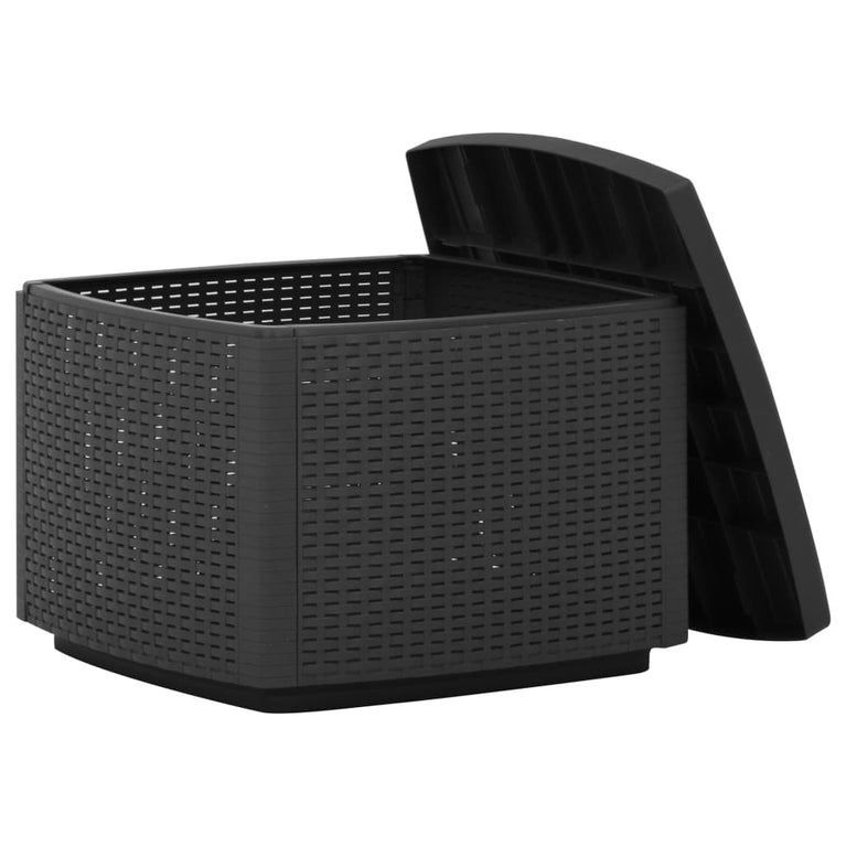 Tuintafel 53x53x40 cm kunststof grijs MeubelReus