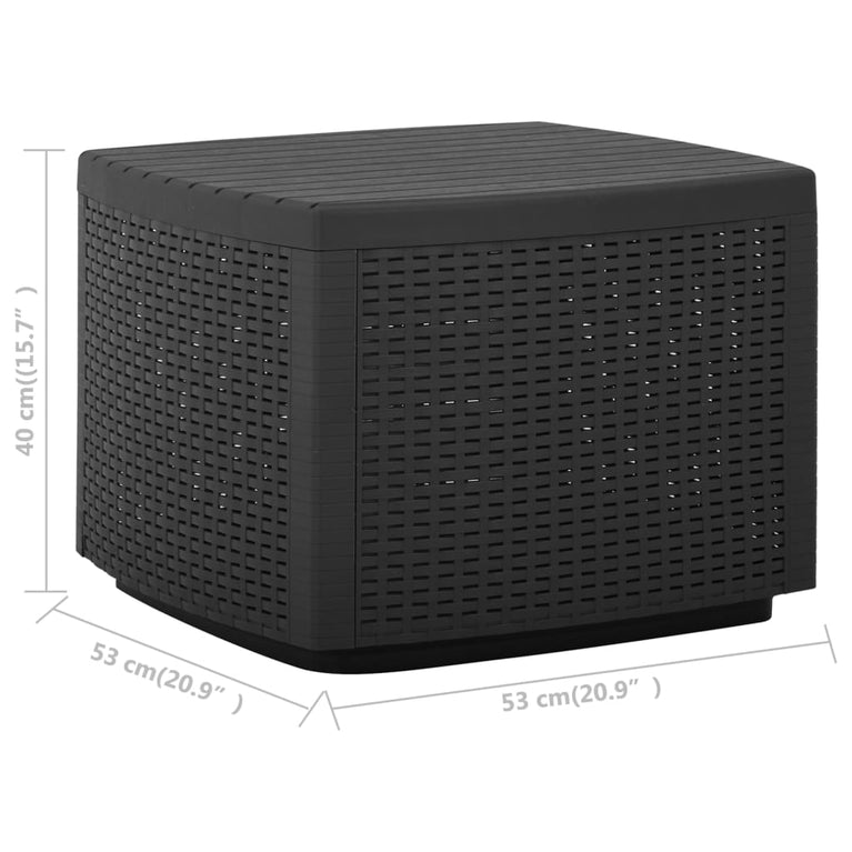 Tuintafel 53x53x40 cm kunststof grijs MeubelReus