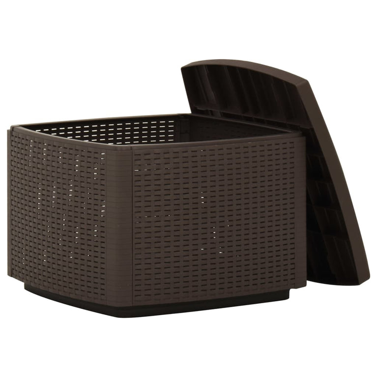 Tuintafel 53x53x40 cm kunststof mokkakleurig MeubelReus