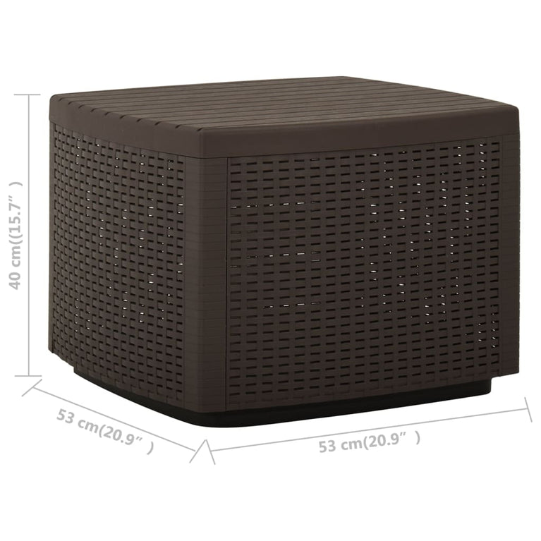 Tuintafel 53x53x40 cm kunststof mokkakleurig MeubelReus