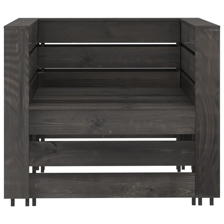 2-delige Loungeset pallet geïmpregneerd grenenhout grijs MeubelReus