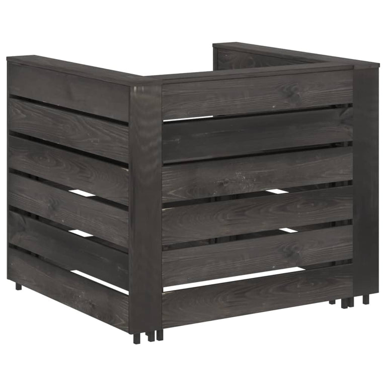 2-delige Loungeset pallet geïmpregneerd grenenhout grijs MeubelReus