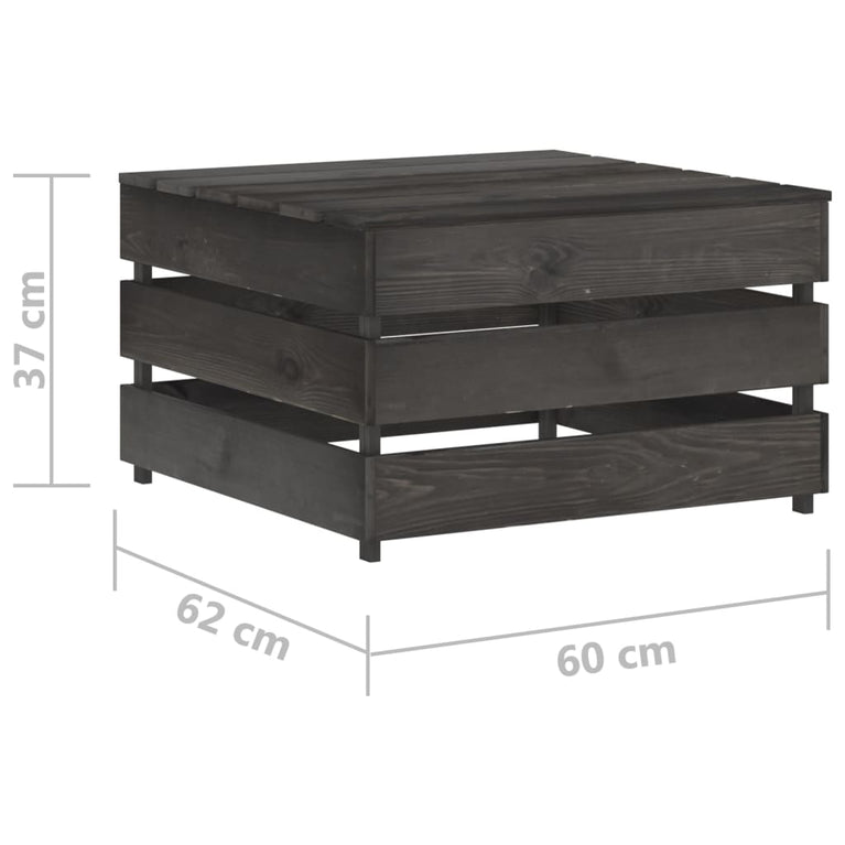 2-delige Loungeset pallet geïmpregneerd grenenhout grijs MeubelReus