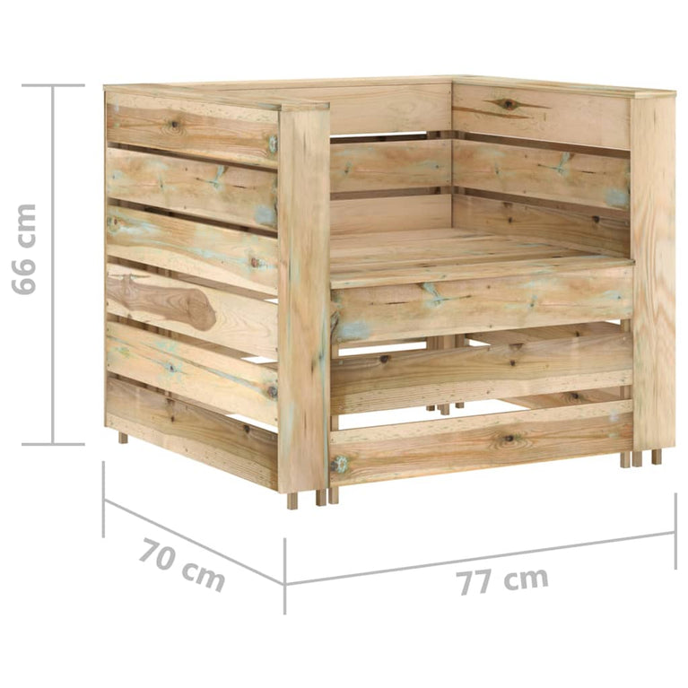 2-delige Loungeset pallet geïmpregneerd grenenhout MeubelReus