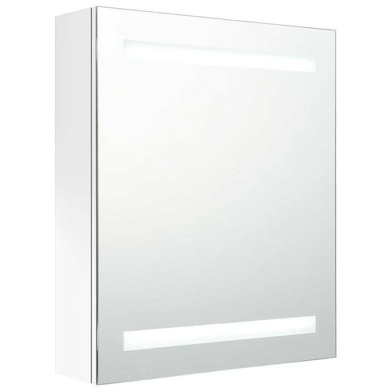 Badkamerkast met spiegel en LED 50x14x60 cm glanzend wit MeubelReus