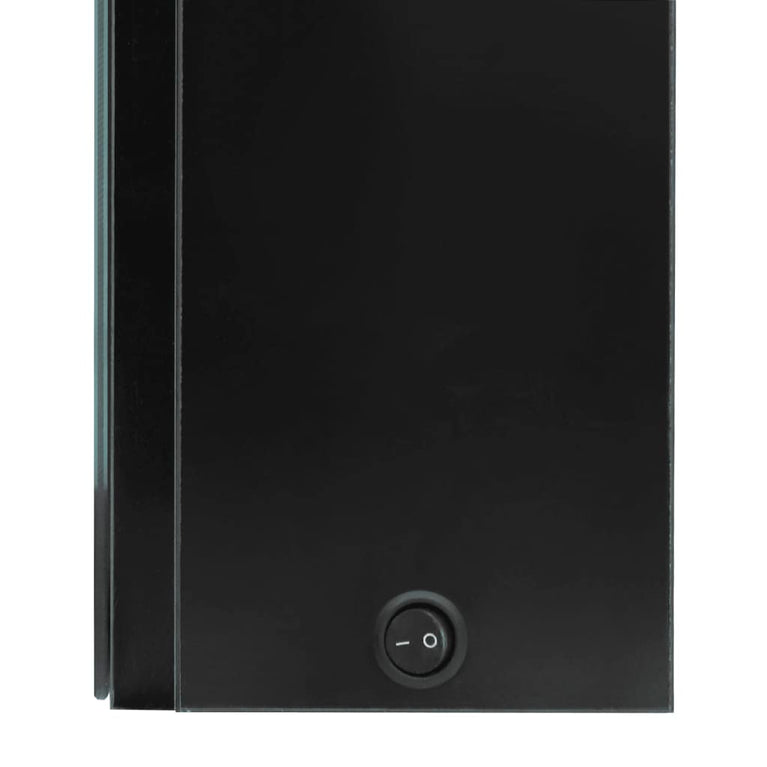 Badkamerkast met spiegel LED 50x13x70 cm glanzend zwart MeubelReus