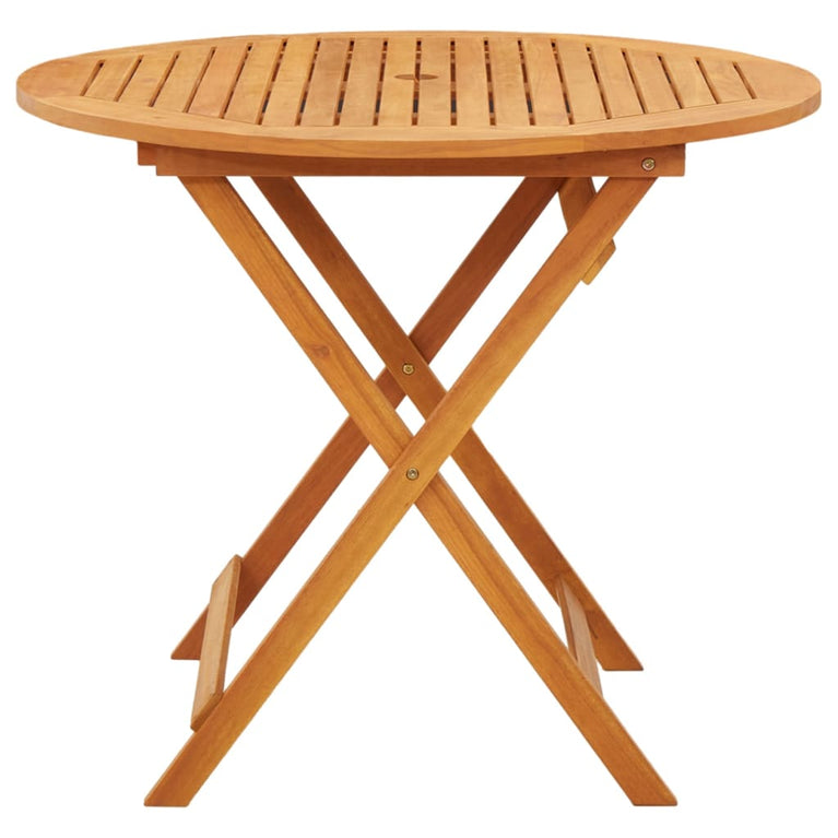 Tuintafel inklapbaar Ø90x75 cm massief eucalyptushout