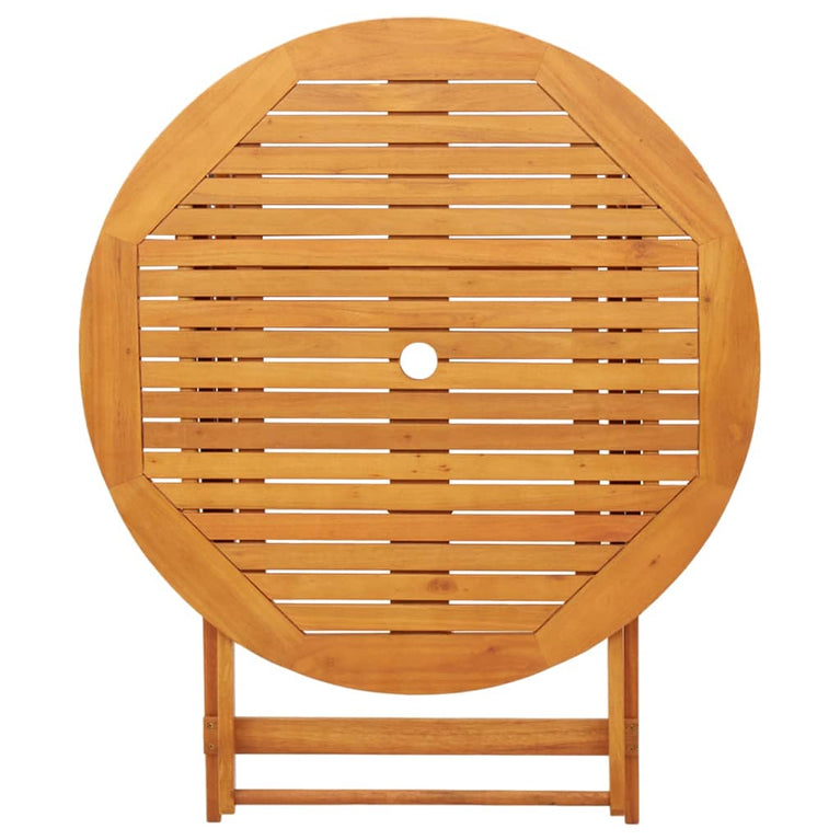 Tuintafel inklapbaar Ø90x75 cm massief eucalyptushout