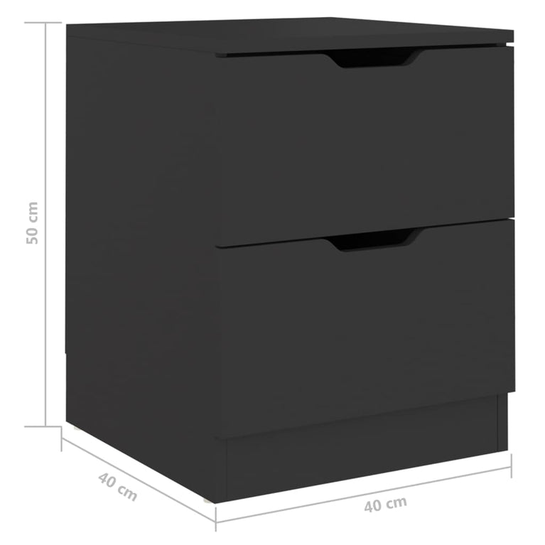 Nachtkastjes 2 st 40x40x50 cm spaanplaat zwart MeubelReus