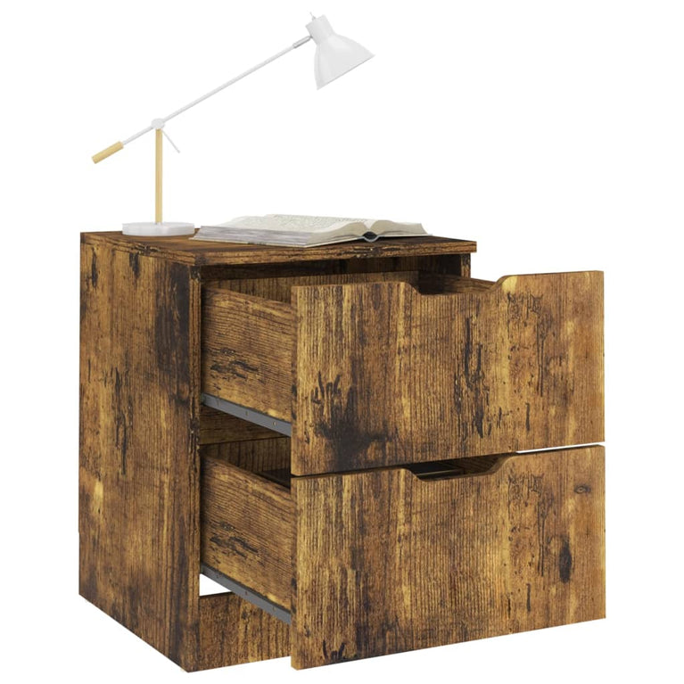 Nachtkastjes 2 st 40x40x50 cm spaanplaat gerookt eikenkleurig MeubelReus