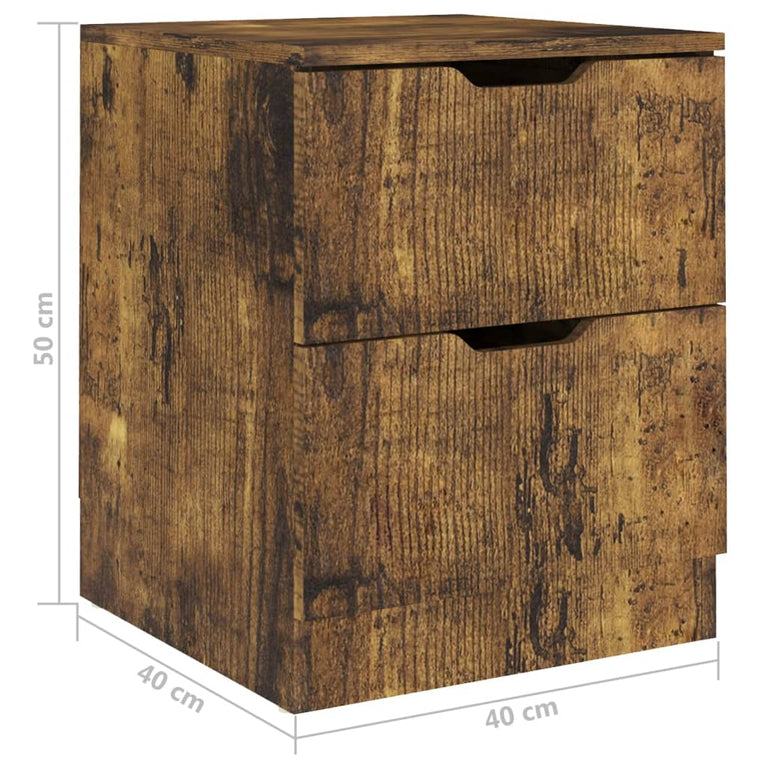 Nachtkastjes 2 st 40x40x50 cm spaanplaat gerookt eikenkleurig MeubelReus