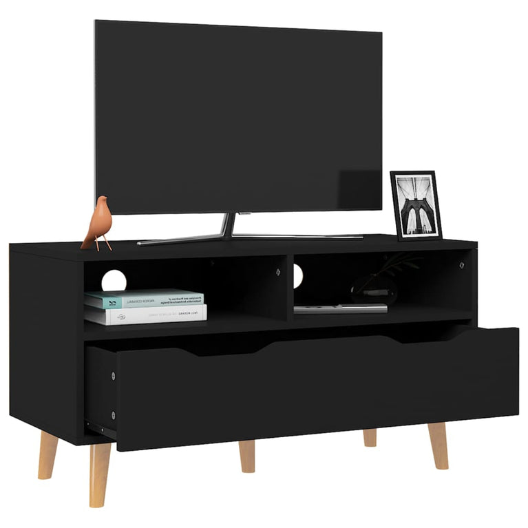 Tv-meubel 90x40x48,5 cm bewerkt hout zwart MeubelReus
