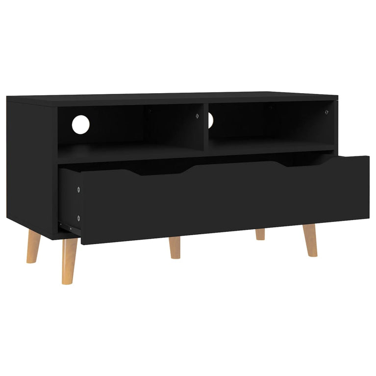 Tv-meubel 90x40x48,5 cm bewerkt hout zwart MeubelReus