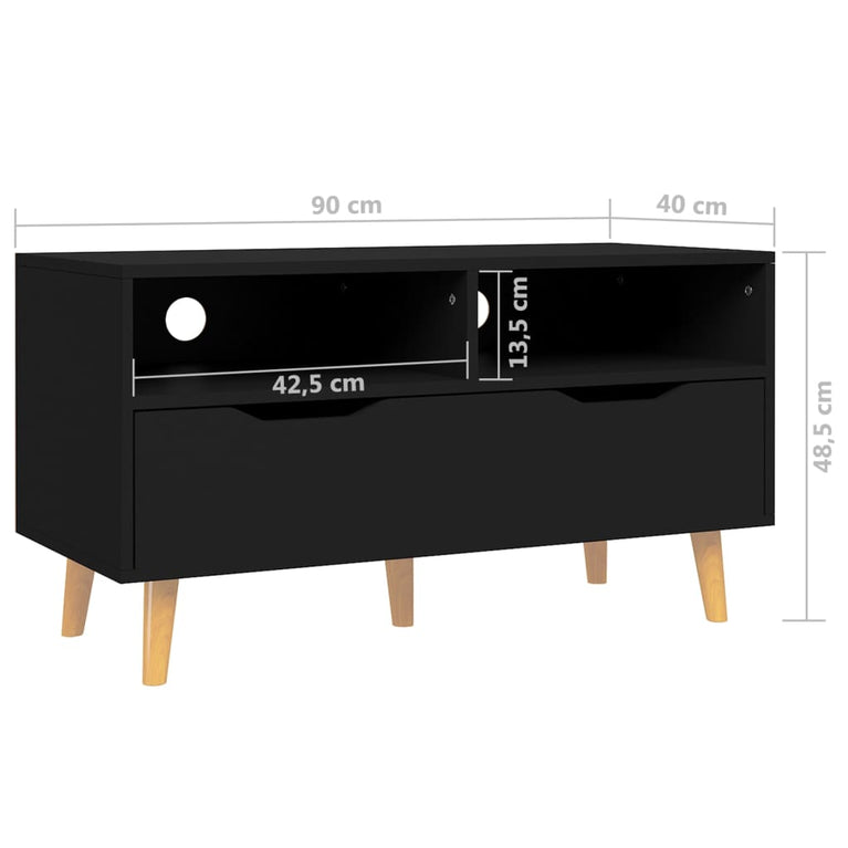 Tv-meubel 90x40x48,5 cm bewerkt hout zwart MeubelReus